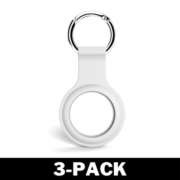 Airtag Apple Shell Silikone Med Nøglering Hvid CNMR 3-Pack