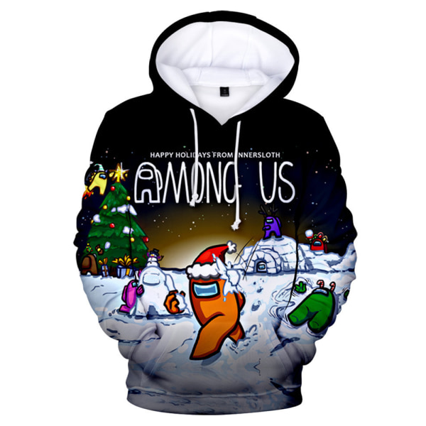 Among Us 3D-print hættetrøje drenge med lommer Sjov sweatshirt H B 120cm