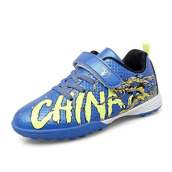 Drenge Fodboldsko Skridsikre fodboldsko Klamper Græs Fodbold Sneakers Yj3076 CNMR Blue 39