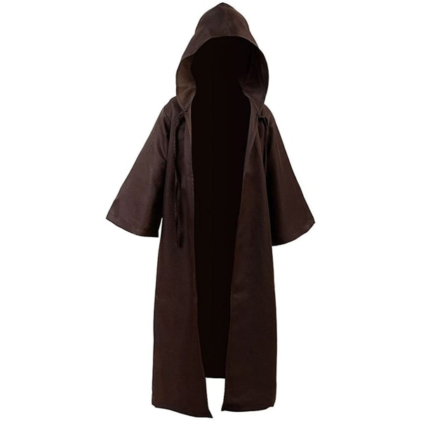 Aikuisten Halloween-asu Hupparit Viitta Cosplay-viitat Hupullinen viitta - brown XXL