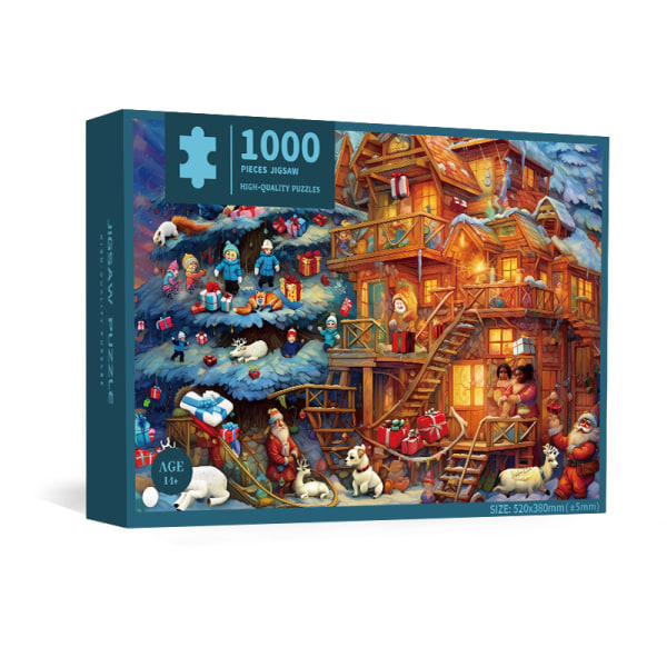 Adventspussel 1000 st julkalenderpussel Countdown Calendar Countdown Box Pussel för vuxna jul litet samhälle uu