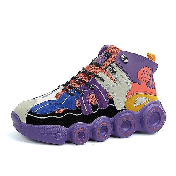 Herremodehjulsneakers Basketballsko Casual løbesko CNMR Purple 45