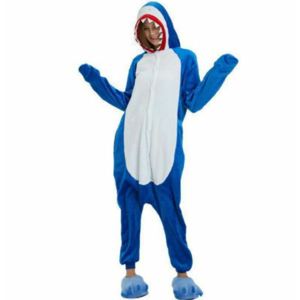 Eläinten pyjamat Kigurumi Yöasut Puvut Aikuisten Jumpsuit Outfit V #2 Shark adult M