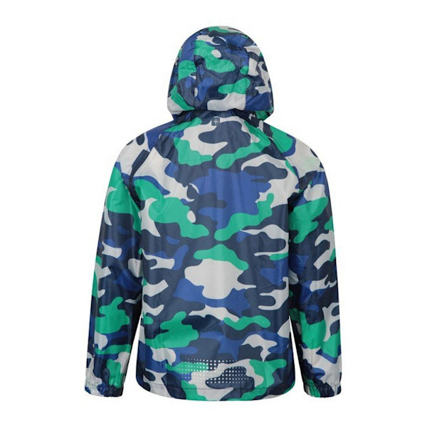 Mountain Warehouse barn/barn Pakka Camo vattentät jacka Z X Blue 5-6 Years