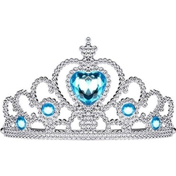 Elsa prinsessekjole + tiara/fletning/handsker. 140 cl