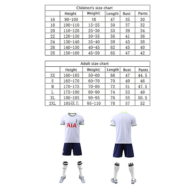 23 Tottenham hjemmeskjorte fotballdraktersett treningsskjorter zV 22