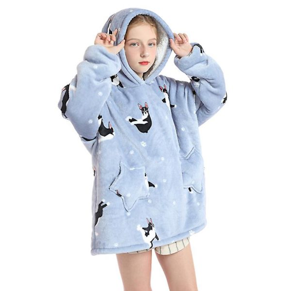 kid Filt Huvtröja Varm Mjuk Fleece Oversized Huva One Size Y G