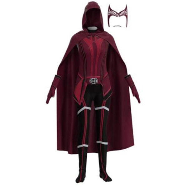 Scarlet Witch Kostym Outfit Halloween Cosplay Party Finklänning - 2 170