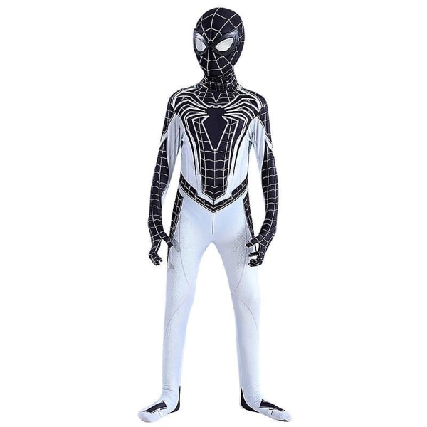 Spider-man Negative Suit Cosplay Kostume Fest Jumpsuit Monteret Børnetøj Spiderman Ansigtsmaling 120cm