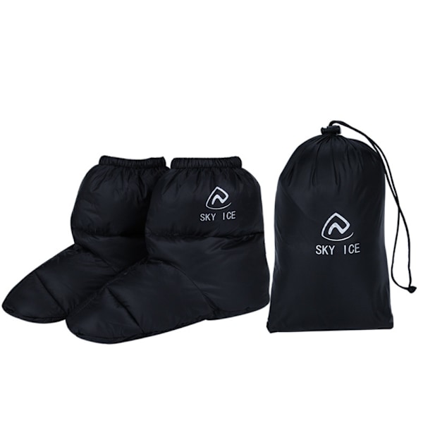 1 par Duck Down Booties Strumpor Klätterskoöverdrag SVART L black black L