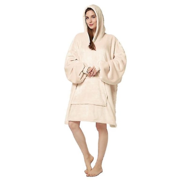 Pariskunnan kotivaatteet paksuuntuneet lämpimät kylmätaitettavat hupulliset pyjamat CNMR beige
