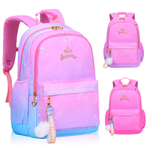 Student Barn Ryggsäck Toddler Skolväska Söt söt och lätt vattenavvisande V Pink to purple small size