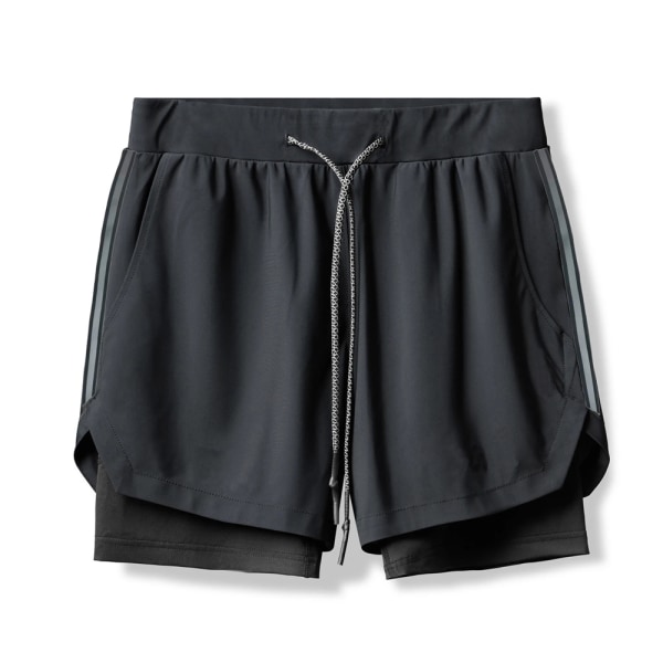 Lösa sportshorts för män Sommarshorts Strandbyxor Dragsko . black M