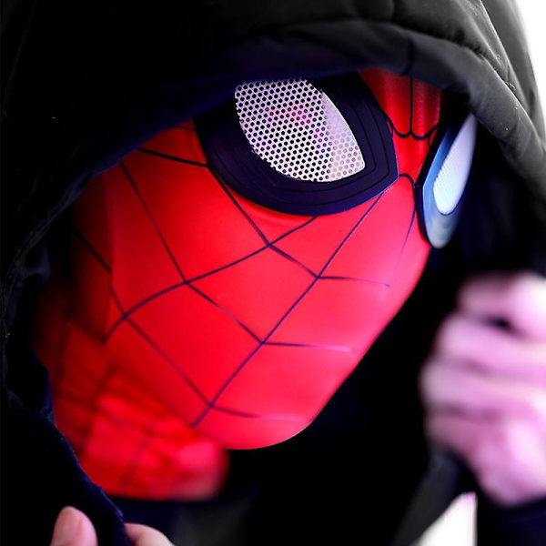 Svart Mj Spiderman Mask Huvudbonader Cosplay Scenrekvisita-vuxen röd Z red