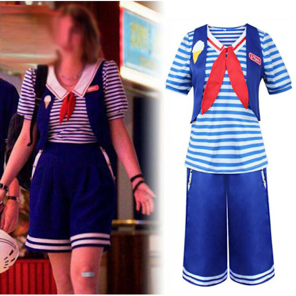 Naiset, miehet, jäätelövirkailija Cosplay-asu Halloween K Men XXL