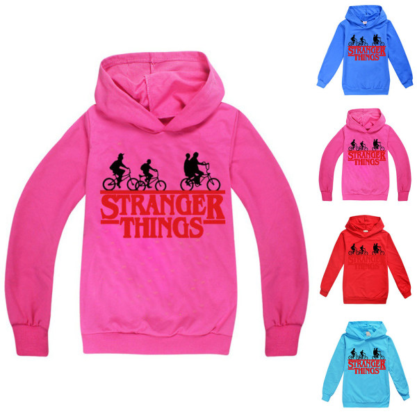 Stranger Things Børn Drenge Print Hættetrøje Sweatshirt Z Light Blue 140cm