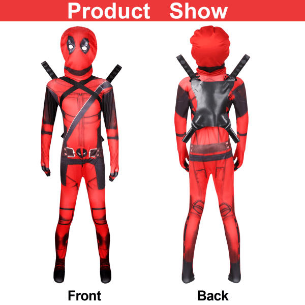 Deadpool Bodysuit Halloween Cosplay kostymer for barn Z Red S/110