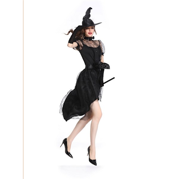 Nyt Halloween kostume til voksen sort heks cosplay masquerade horro-1 En storlek passar alla