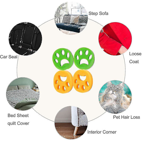 4 st Pet Hair Remover Tvättmaskin Hårrengöringsverktyg Återanvändbart för kläder, sängkläder, hundkatthår-26 CNMR