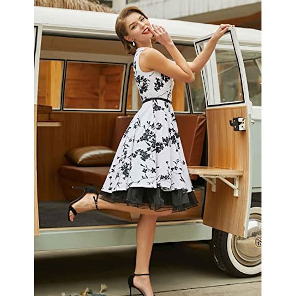 50-luvun alushame Rockabilly-mekko Crinoline Tutu naisille Z X Black M