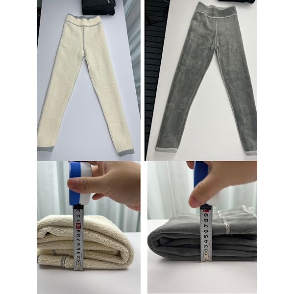Vinter kvinnors Thicken Lambwool Leggings Fleecefodrade Z X gray lambeool double extra large