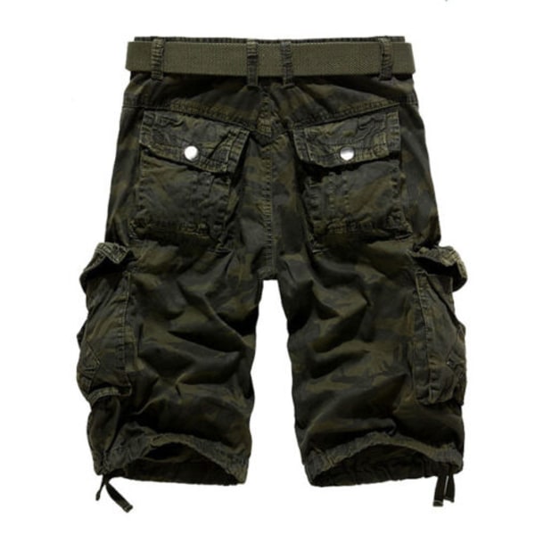 Herr Army Combat Camo Cargo Shorts Byxor Casual Korta byxor H Blue 32