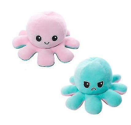 Vändbar Flip Octopus Plyschdocka light green