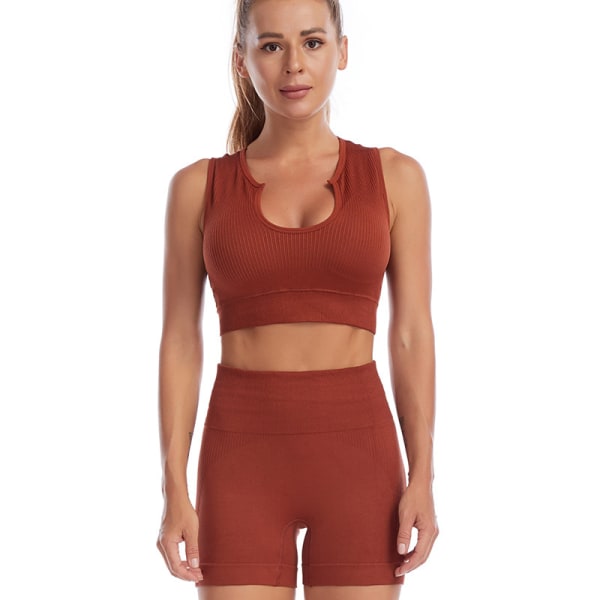 Yoga kvinnliga fitness sport underkläder set Z X orange m