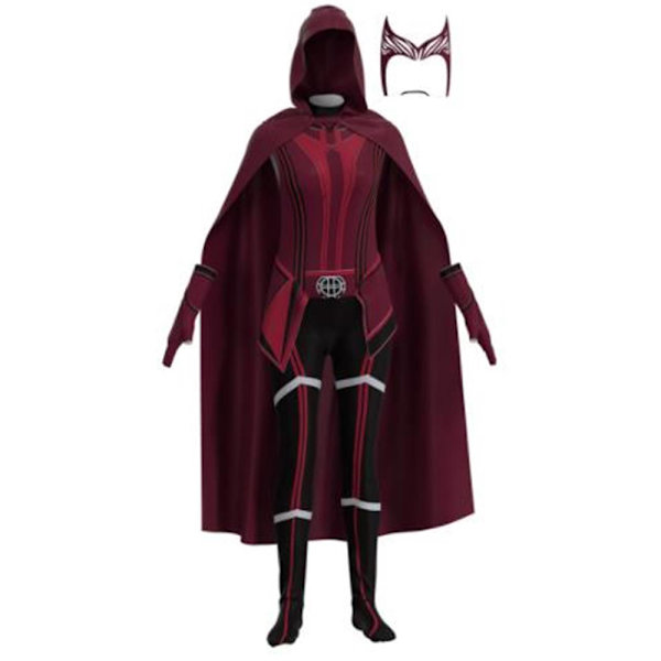 Scarlet Witch Kostym Outfit Halloween Cosplay Party Finklänning - 2 180
