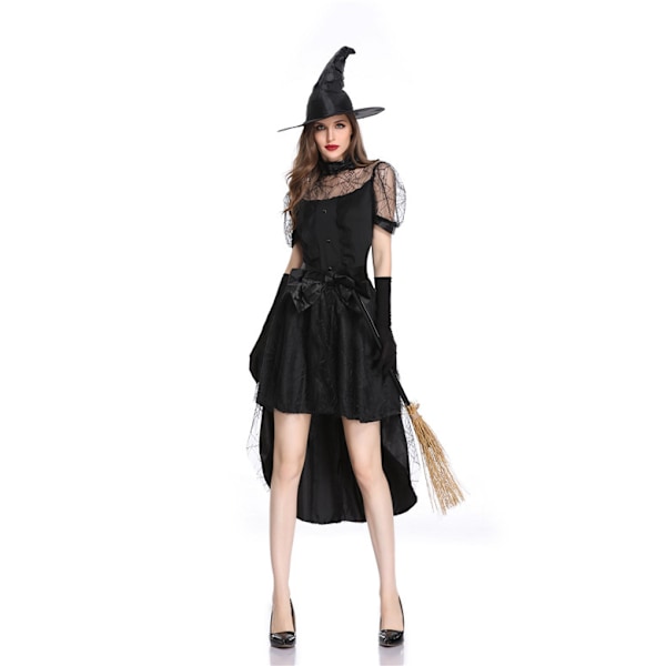 Nyt Halloween kostume til voksen sort heks cosplay masquerade horro-1 En storlek passar alla