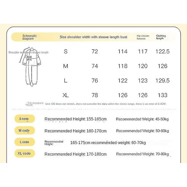Teletapit One Piece Pyjama aikuisten paksuuntunut Coral Fleece K yellow M