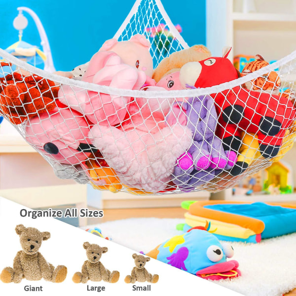 Jumbo Toy Hammock Kosedyr og leketøysoppbevaring Hammock Net Y