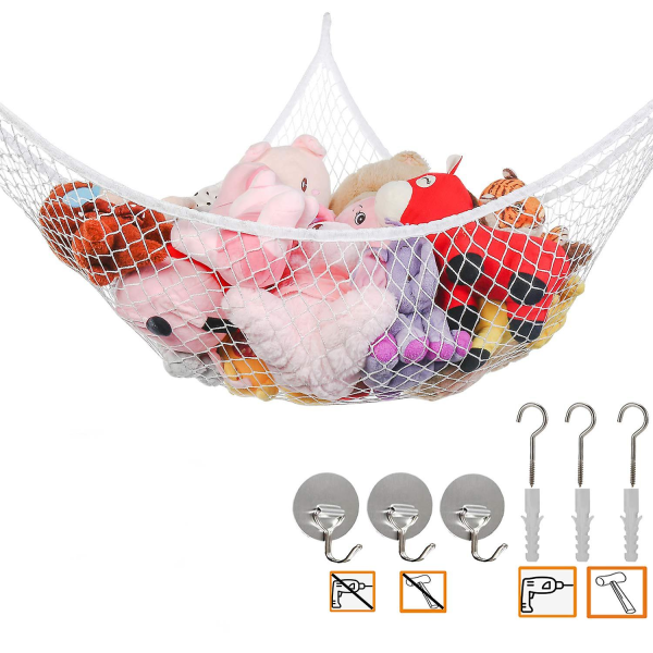 Jumbo Toy Hammock Kosedyr og leketøysoppbevaring Hammock Net Y