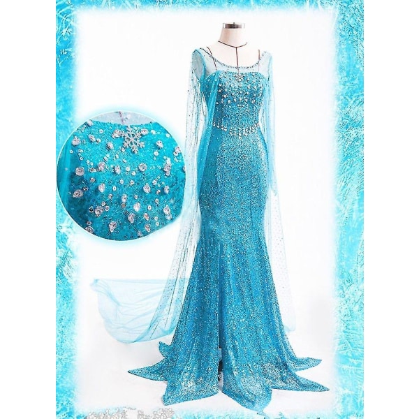 Elsa Dress Vuxen Kvinnlig Cosplay Costume_y M