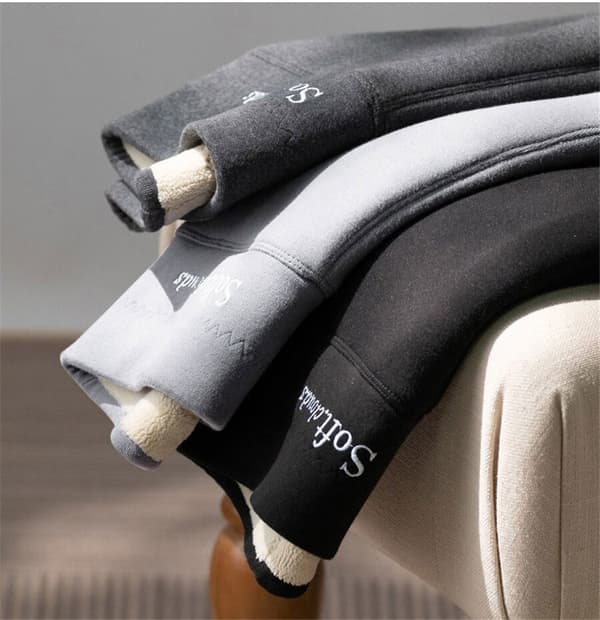 Vinter Dame Thicken Lambwool Leggings Fleeceforet Z X black lambeool extra large