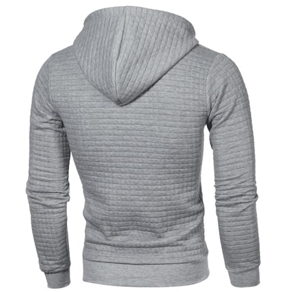 Rutig huvtröja för män Utomhus Fritid Sport Lös kappa Z Light gray 2XL