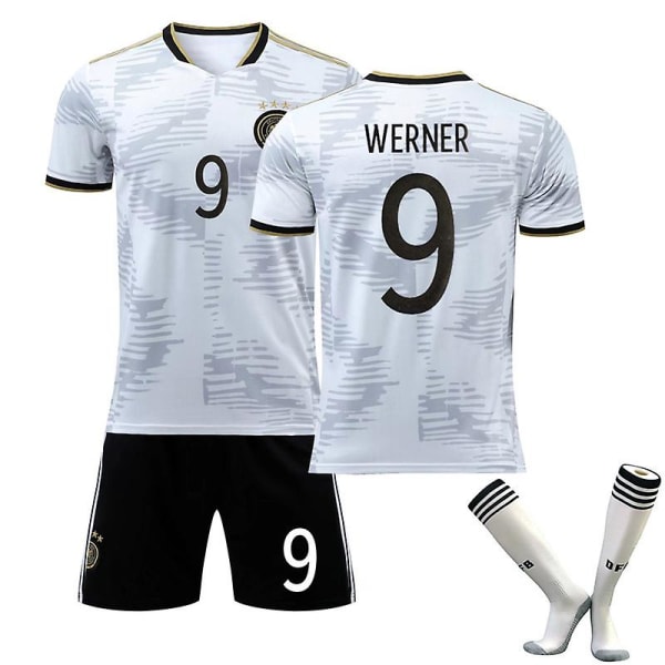2022 VM i tysk fotbollströja Fotbollströja / WERNER 9 Kids 16(90-100)
