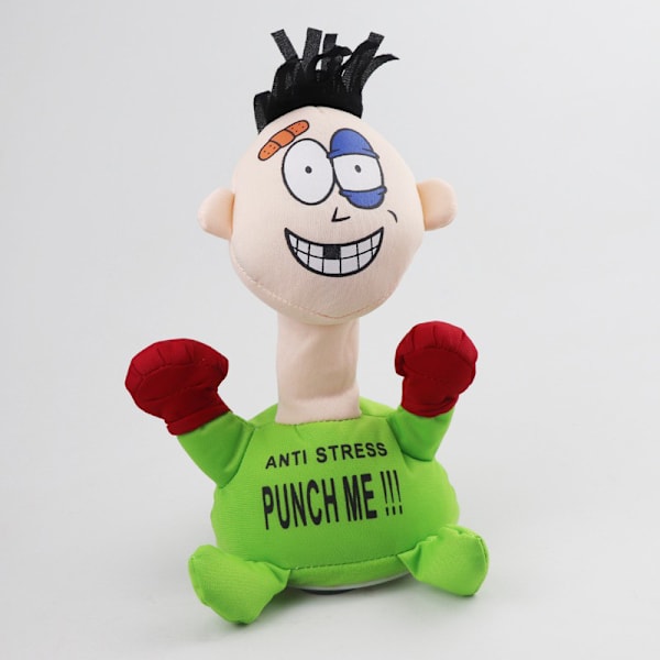 elektrisk plys legetøj punch me doll funny feelings vent legetøj -1 green