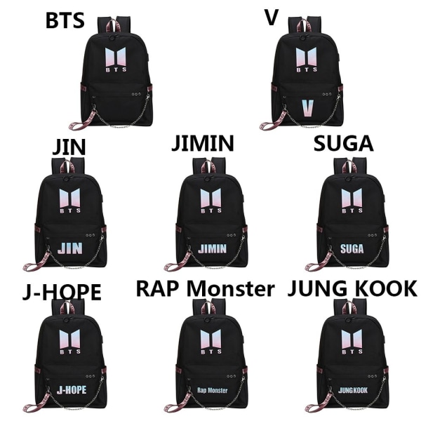 BTS BT21 Koululaukku Ketjureppu Olkalaukut V