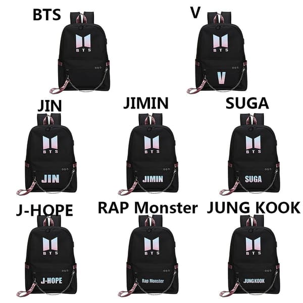 BTS BT21 Skolväska Kedja Ryggsäck Axelväskor Y