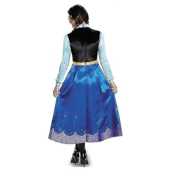 Vuxen Prinsessan Anna Cosplay Kostym Frozen Christmas Cos Fancy Dres_v S