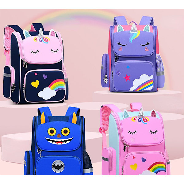 Opiskelijoiden lasten reppu taaperon koululaukku 6-12 vuotiaille tyttöprinsessa kevyt K Purple small size