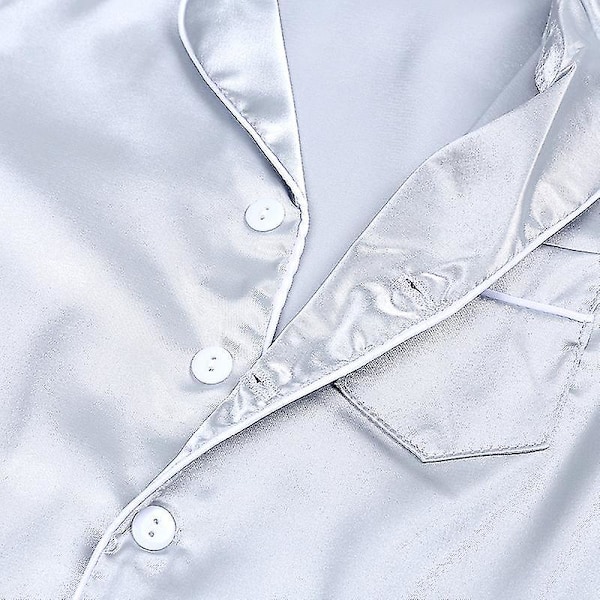 Satin Pyjamas Set för barn: Sovkläder med knappar och shorts Z X Grey Suit for height 100 to 110cm