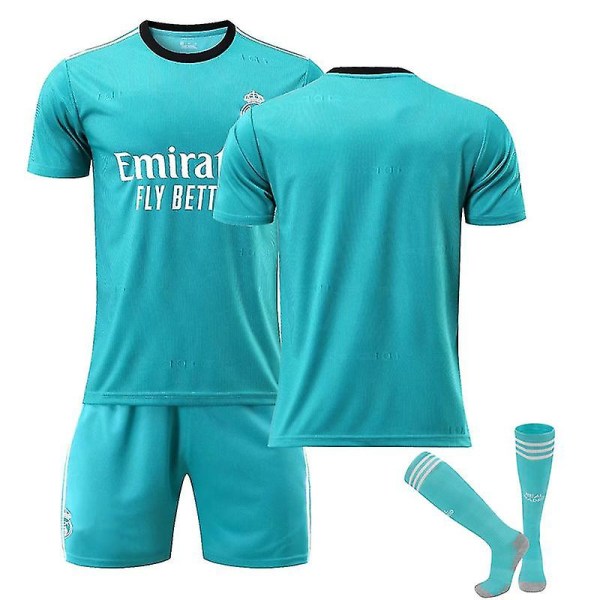 Real Madrid Second Away Grøn trøje nr. 9 Benzema nr. 10 Modric fodboldtrøjesæt børneskjorte H Unnumbered adults XL(180-185CM)