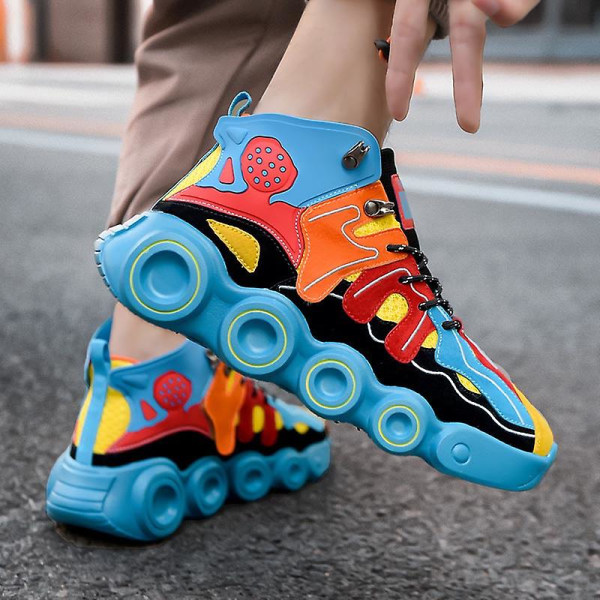 Herremotehjulsneakers Basketballsko Uformelle løpesko CNMR Blue 44