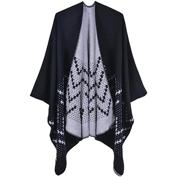 Ponchoer til kvinder Sjaler omslutter Oversized vintertørklæde Dameknæ Z X