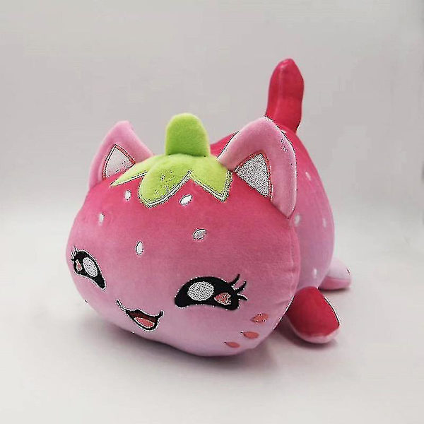 Söt katt plyschleksak Donut katt plysch Kawaii katt plyschleksak lämplig för barns jul födelsedagspresent 25cm-r CNMR Strawberry Cat