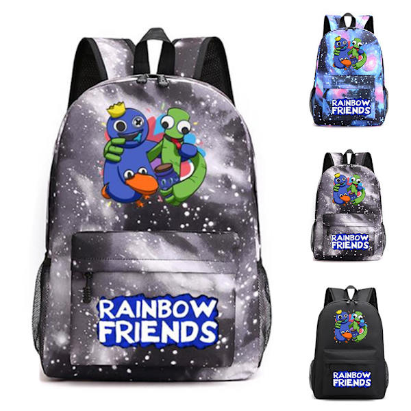 Kids Roblox Rainbow Friends Rygsæk Rygsæk Skoletaske Gave v grey