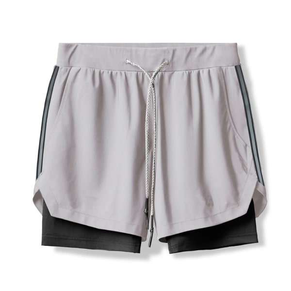 Lösa sportshorts för män Sommarshorts Strandbyxor Dragsko . grey 2XL