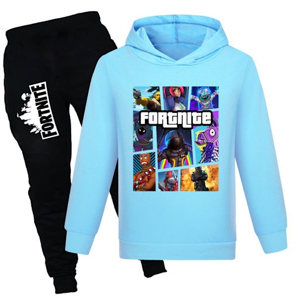 Ungdomspullover Outfit Hoodie och Sweatpants Suit Spelgrafik 2-delad Mode Sweatshirt Set för Pojkar Flickor H H 110CM